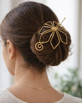 Elegant Gold Flower Hairpin - Traditional Hair Accessory