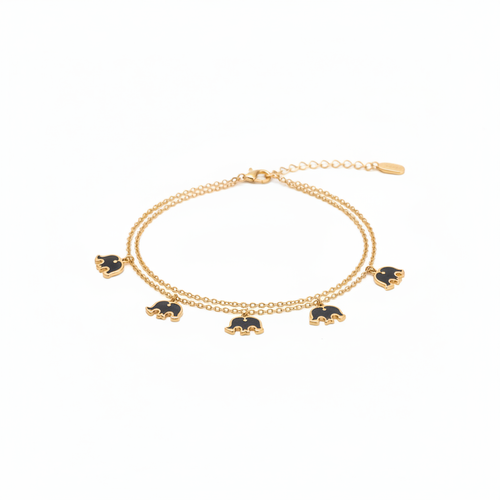 Elephant Charm Anklet - 4 Charms