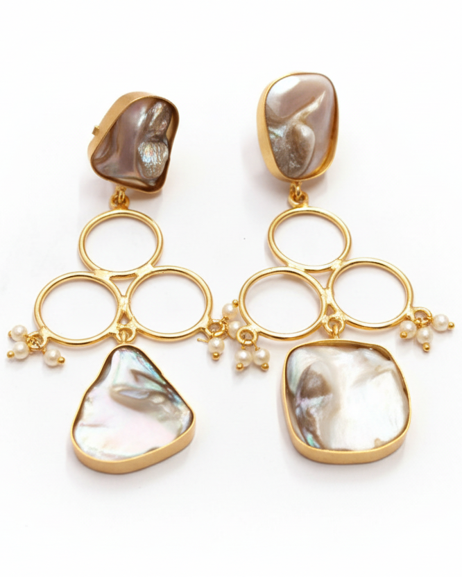 Enhanced Baroque Pearl Statement Earrings