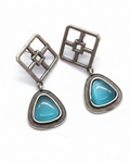 Enhanced Geometric Turquoise Earrings