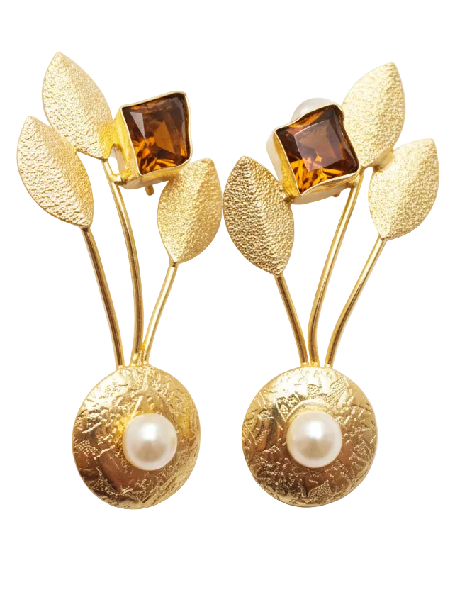 Enhanced Gold Leaf Earrings