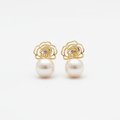 Enhanced Pearl Rose Earrings