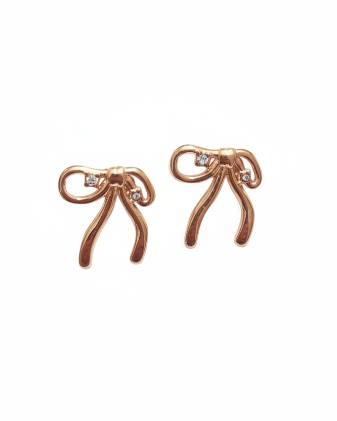 Enhanced Rose Gold Bow Earrings