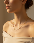 Gold Ball Bead Wire Necklace - Lifestyle