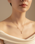 Gold Bow & Clover Pendant Necklace - Lifestyle