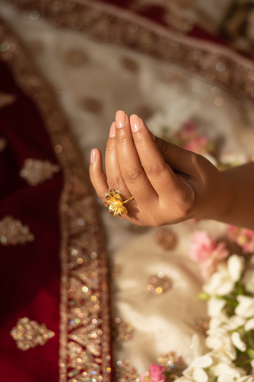 Golden Bloom Flower Ring