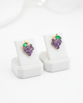 Purple Grape Crystal Stud Earrings