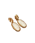 Gold Hammered Drop Earrings