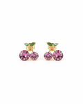 Cherry Blossom Crystal Stud Earrings | Pink American Diamond