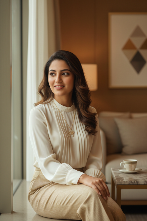 American Diamond Cloud Rain Pendant Necklace | Gold-Toned Celestial Jewellery