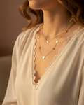 Gold Multi-Heart Charm Station Necklace