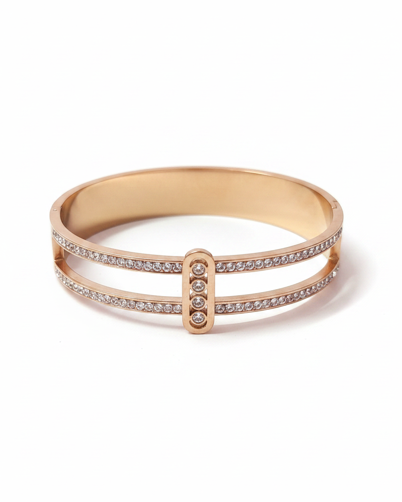 Rose Gold American Diamond Bangle Bracelet