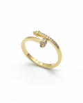 Gold Nail Design Ring Set with American Diamond