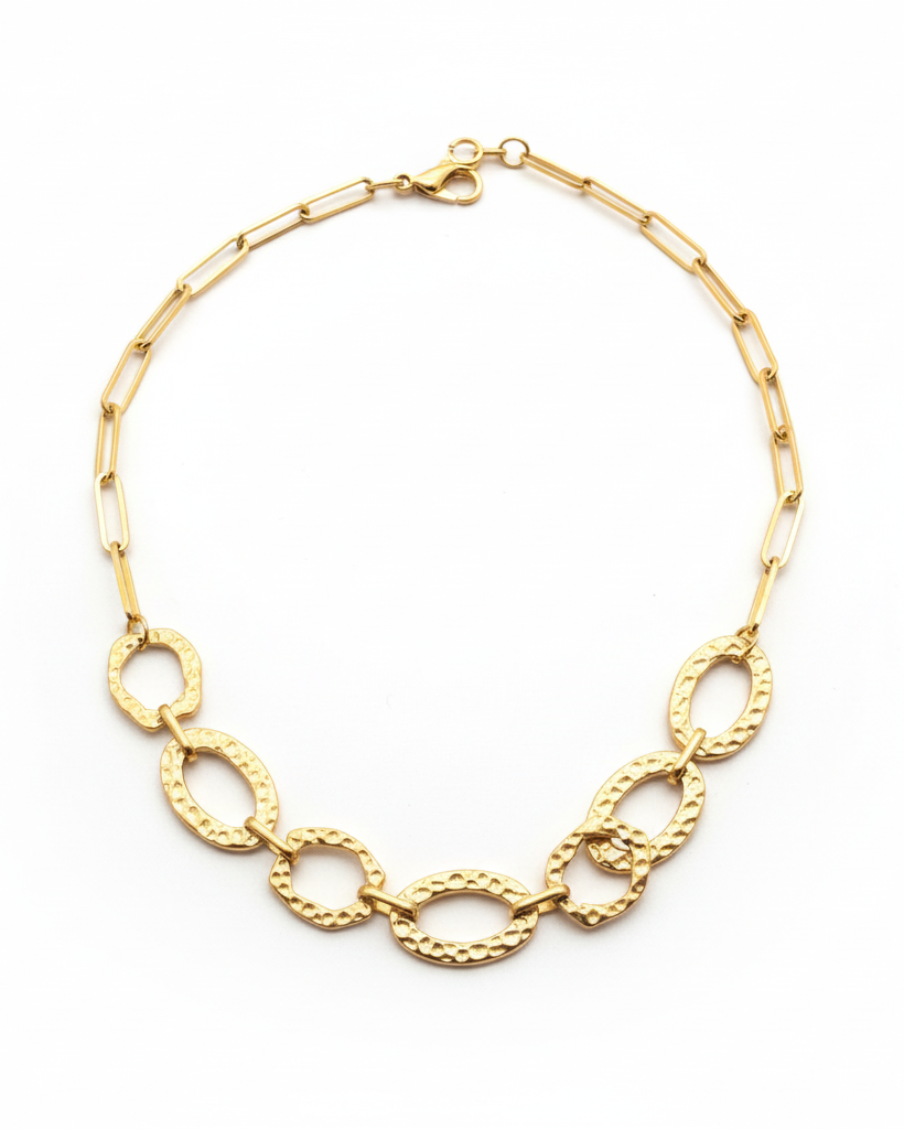 Gold Chunky Oval Link Chain Necklace