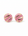 Pink Marble Swirl Stainless Steel Stud Earrings