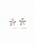 Opal & Crystal Flower Stud Earrings