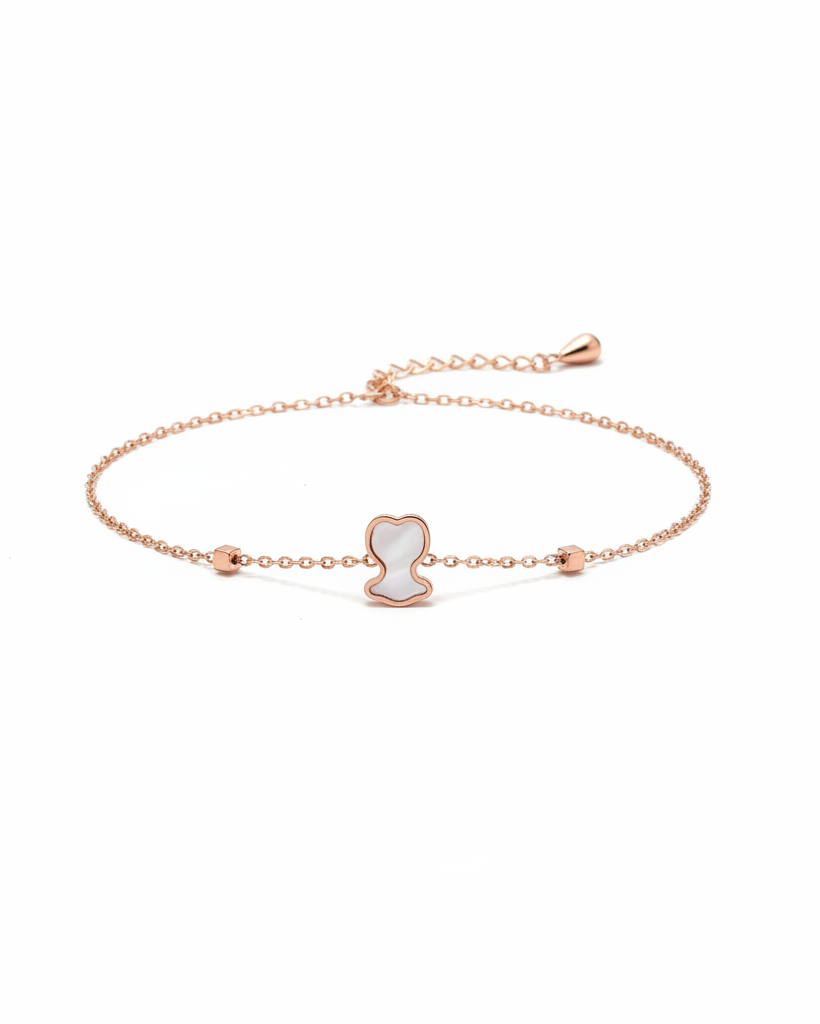 Rose Gold Butterfly Bow Chain Bracelet