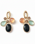 Multi-Stone Cluster Drop Earrings
