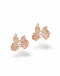Blush Petal Pearl Stud Earrings