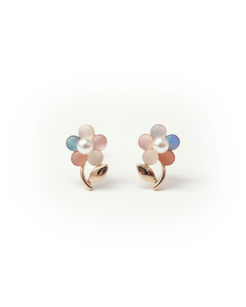 Pastel Floral Cluster Stud Earrings