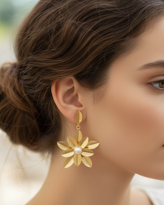 Lifestyle Image - Flower Earrings