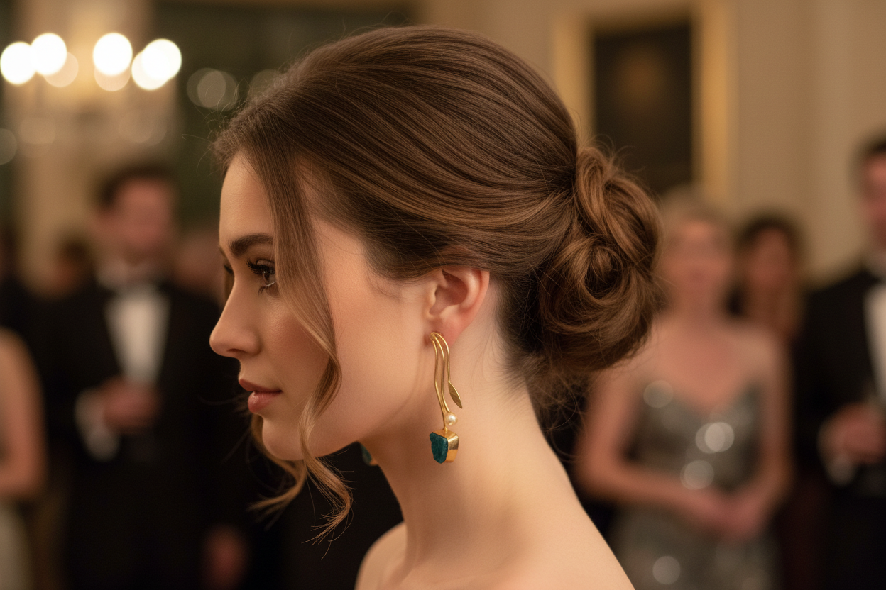 Lifestyle Image - Flowing Curve Earrings