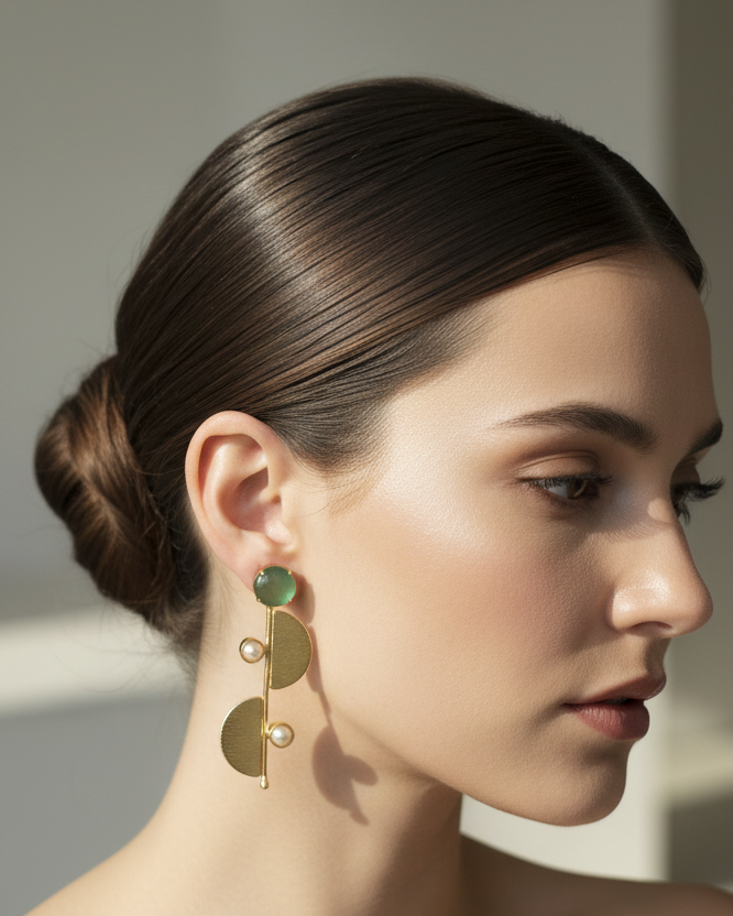 Lifestyle Image - Geometric Earrings