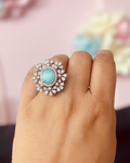 Turquoise cocktail ring lifestyle shot